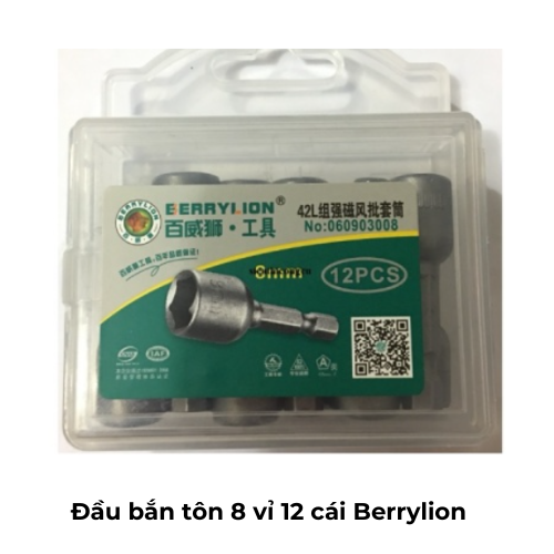 Đầu bắn tôn 8 vỉ 12 cái Berrylion