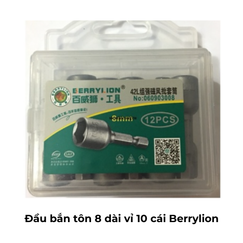 Đầu bắn tôn 8 dài vỉ 10 cái Berrylion