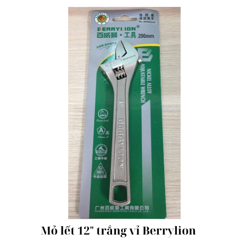 Mỏ lết 12" trắng vỉ  Berrylion