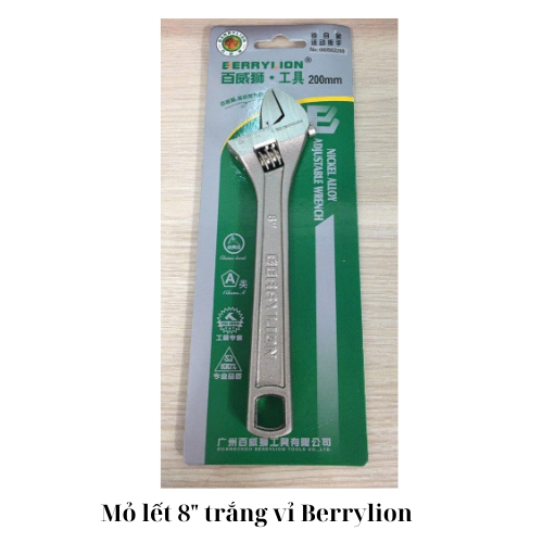 Mỏ lết 8" trắng vỉ  Berrylion