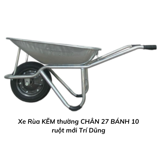 Xe Rùa KẼM thường CHÂN 27 BÁNH 10 ruột mới Trí Dũng