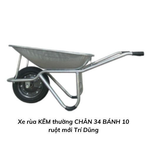 Xe rùa KẼM thường CHÂN 34 BÁNH 10 ruột mới Trí Dũng