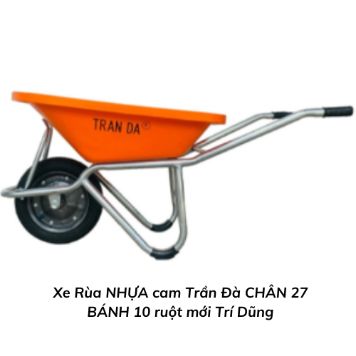 Xe Rùa NHỰA cam Trần Đà CHÂN 27 BÁNH 10 ruột mới Trí Dũng