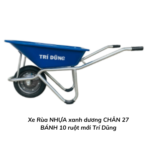 Xe Rùa NHỰA xanh dương CHÂN 27 BÁNH 10 ruột mới Trí Dũng