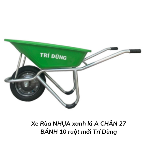 Xe Rùa NHỰA xanh lá A CHÂN 27 BÁNH 10 ruột mới Trí Dũng