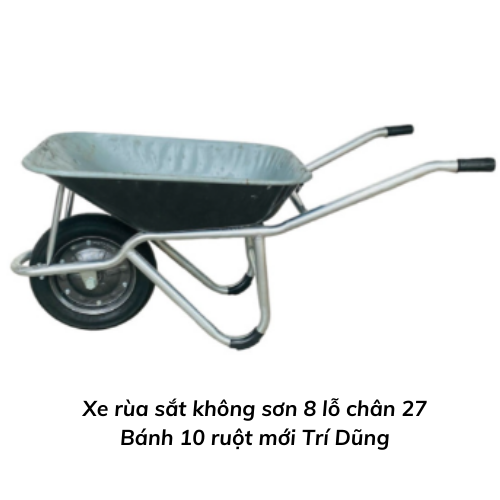 Xe rùa sắt không sơn 8 lỗ chân 27  Bánh 10 ruột mới Trí Dũng