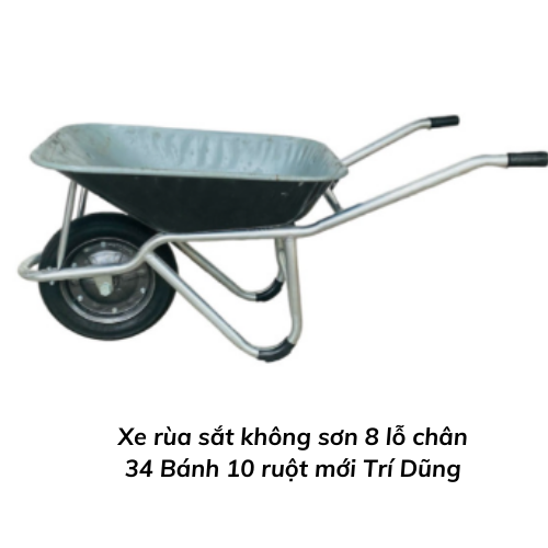 Xe rùa sắt không sơn 8 lỗ chân 34  Bánh 10 ruột mới Trí Dũng