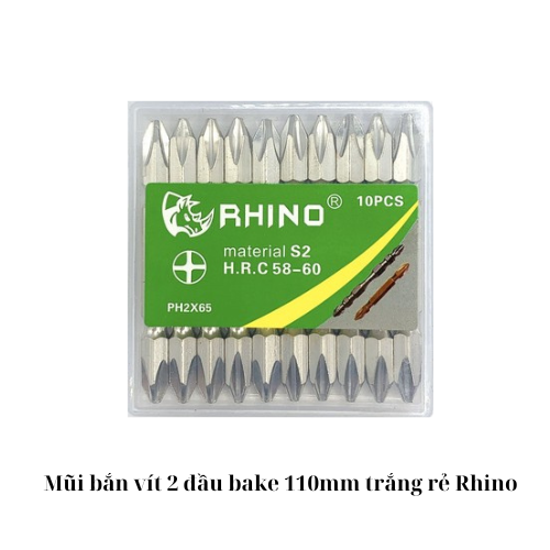 Mũi bắn vít 2 đầu bake 110mm  trắng rẻ Rhino