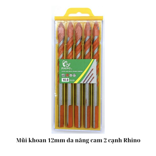 Mũi khoan 12mm đa năng cam 2 cạnh Rhino