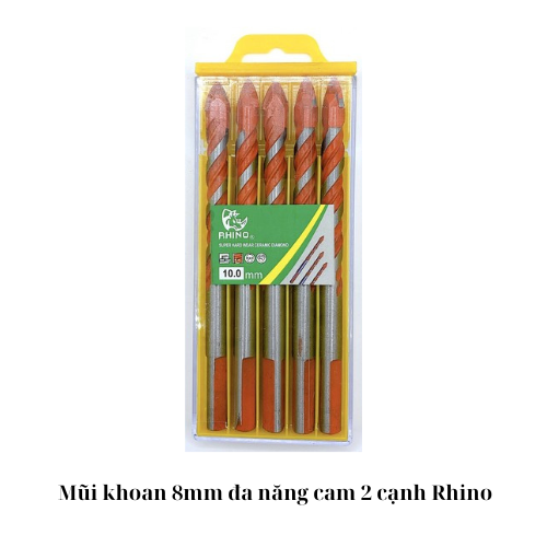 Mũi khoan 8mm đa năng cam 2 cạnh Rhino