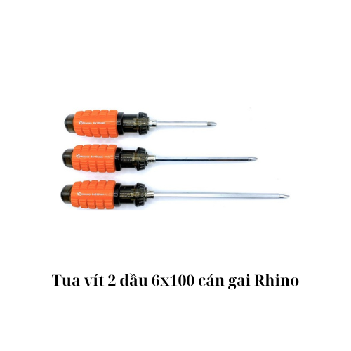 Tua vít 2 đầu 6x100 cán gai Rhino