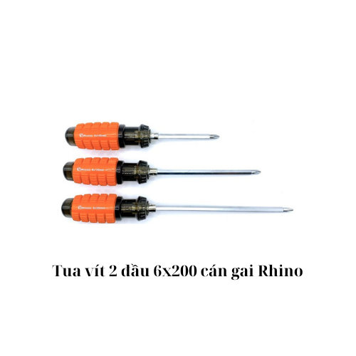 Tua vít 2 đầu 6x200 cán gai Rhino