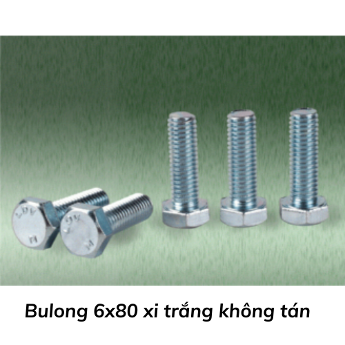 Bulong 6x80 xi trắng không tán