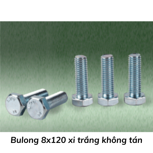 Bulong 8x120 xi trắng không tán