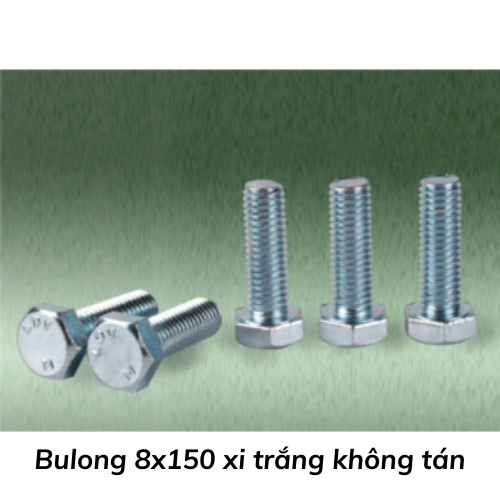 Bulong 8x150 xi trắng không tán