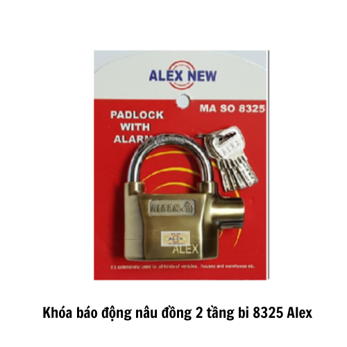 Khóa báo động nâu đồng 2 tầng bi 8325 Alex