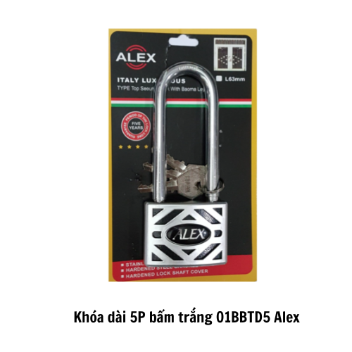 Khóa dài 5P bấm trắng 01BBTD5 Alex