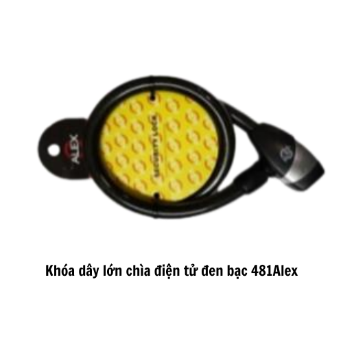 Khóa dây lớn chìa điện tử đen bạc 481Alex