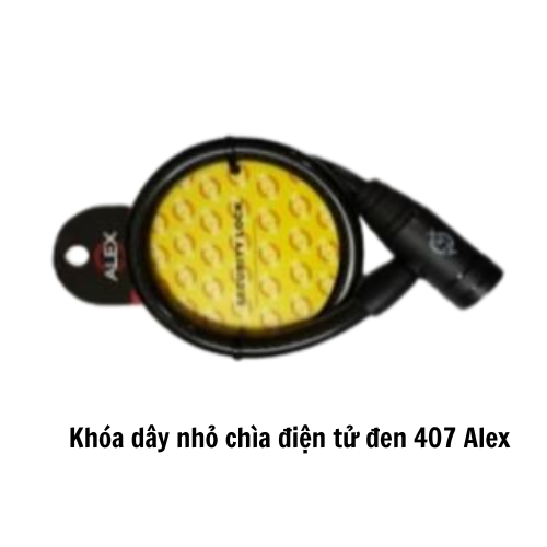 Khóa dây nhỏ chìa điện tử đen 407 Alex