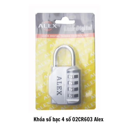 Khóa số bạc 4 số 02CR603 Alex