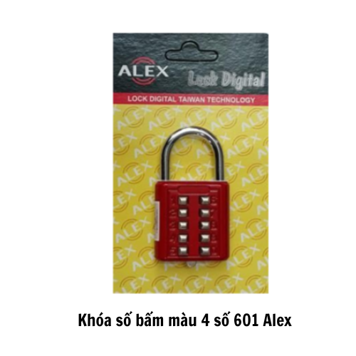 Khóa số bấm màu 4 số 601 Alex