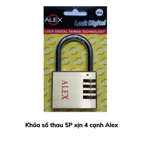 Khóa số thau 5P xịn 4 cạnh Alex