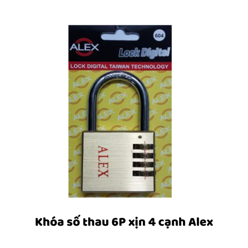 Khóa số thau 6P xịn 4 cạnh Alex