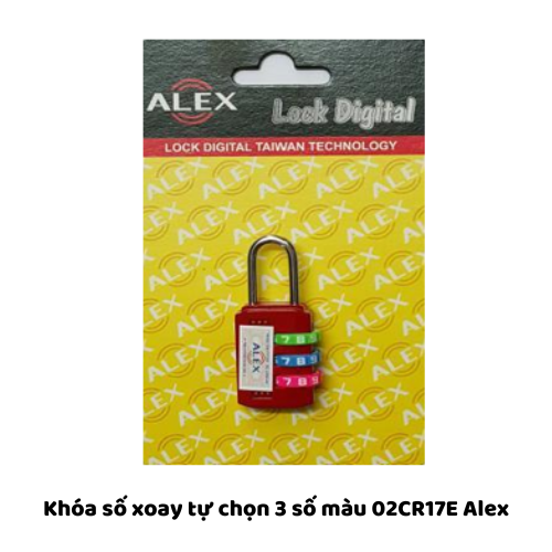 Khóa số xoay tự chọn 3 số màu 02CR17E Alex