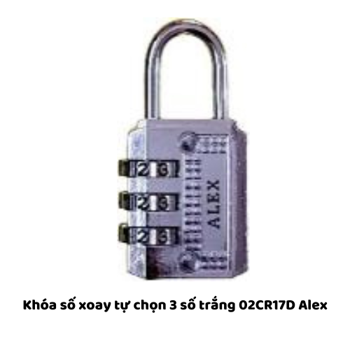 Khóa số xoay tự chọn 3 số trắng 02CR17D Alex