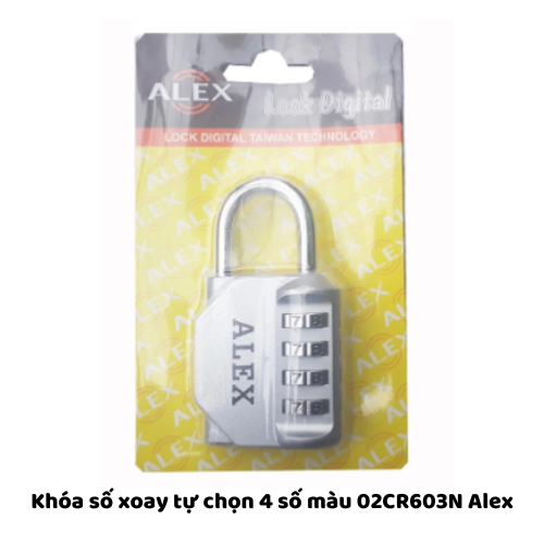 Khóa số xoay tự chọn 4 số màu 02CR603N Alex