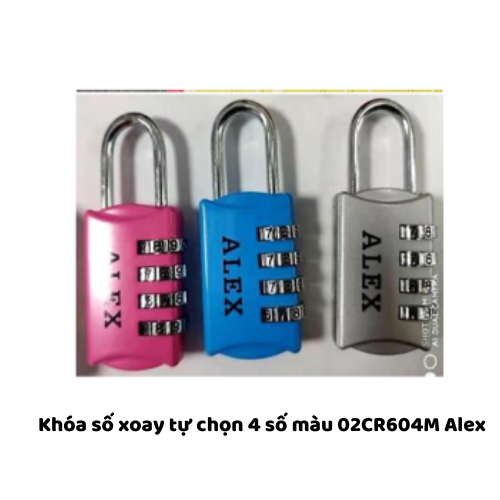 Khóa số xoay tự chọn 4 số màu 02CR604M Alex