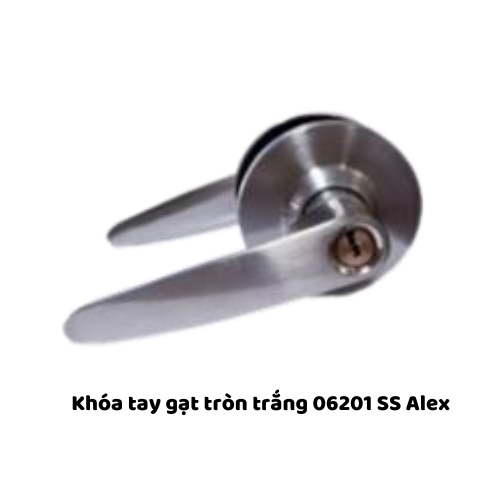 Khóa tay gạt tròn trắng 06201 SS Alex