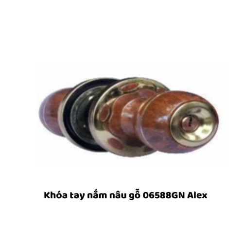 Khóa tay nắm nâu gỗ 06588GN Alex