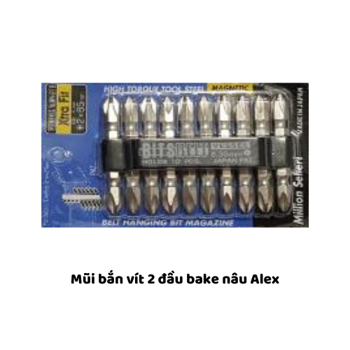 Mũi bắn vít 2 đầu bake nâu Alex