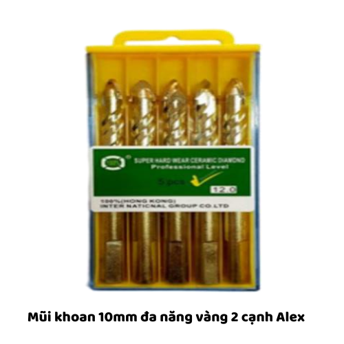 Mũi khoan 10mm đa năng vàng 2 cạnh Alex