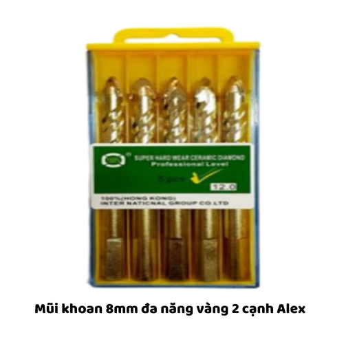 Mũi khoan 8mm đa năng vàng 2 cạnh Alex