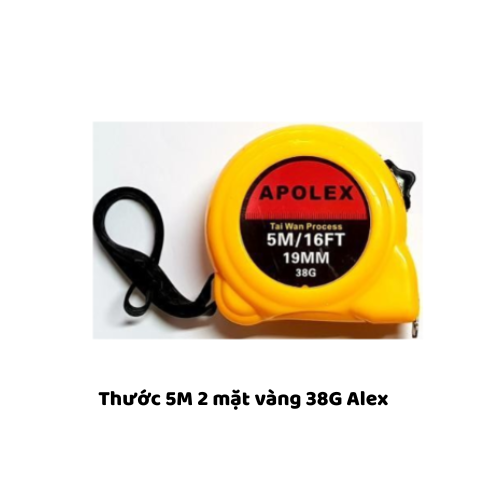 Thước 5M 2 mặt vàng 38G Alex 