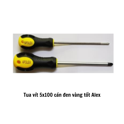 Tua vít 5x100 cán đen vàng tốt Alex