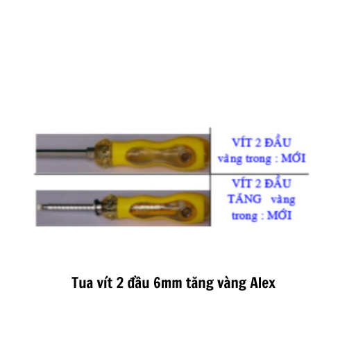 Tua vít 2 đầu 6mm tăng vàng Alex