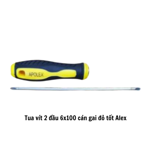 Tua vít 2 đầu 6x100 cán gai đỏ tốt Alex