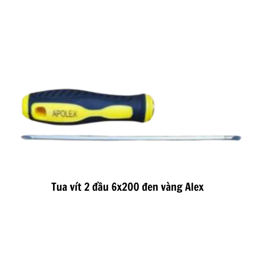 Tua vít 2 đầu 6x200 đen vàng Alex