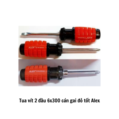 Tua vít 2 đầu 6x300 cán gai đỏ tốt Alex