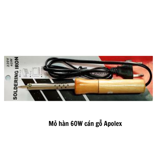 Mỏ hàn 60W cán gỗ Apolex