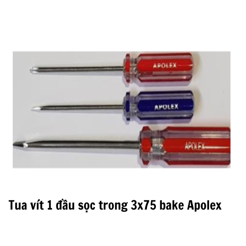 Tua vít 1 đầu sọc trong 3x75 bake Apolex