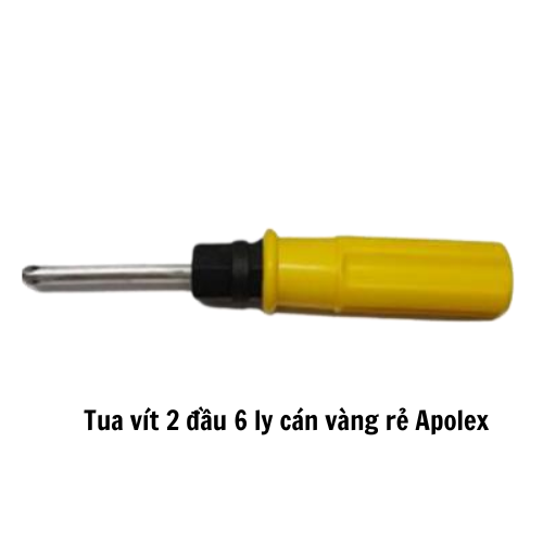 Tua vít 2 đầu 6 ly cán vàng rẻ Apolex