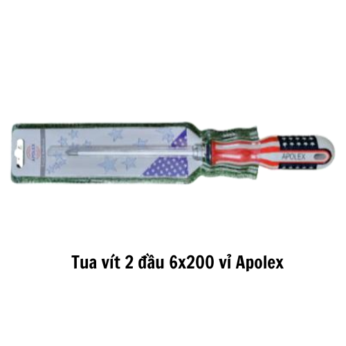 Tua vít 2 đầu 6x200 vỉ Apolex