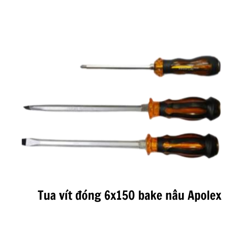 Tua vít đóng 6x150 bake nâu Apolex