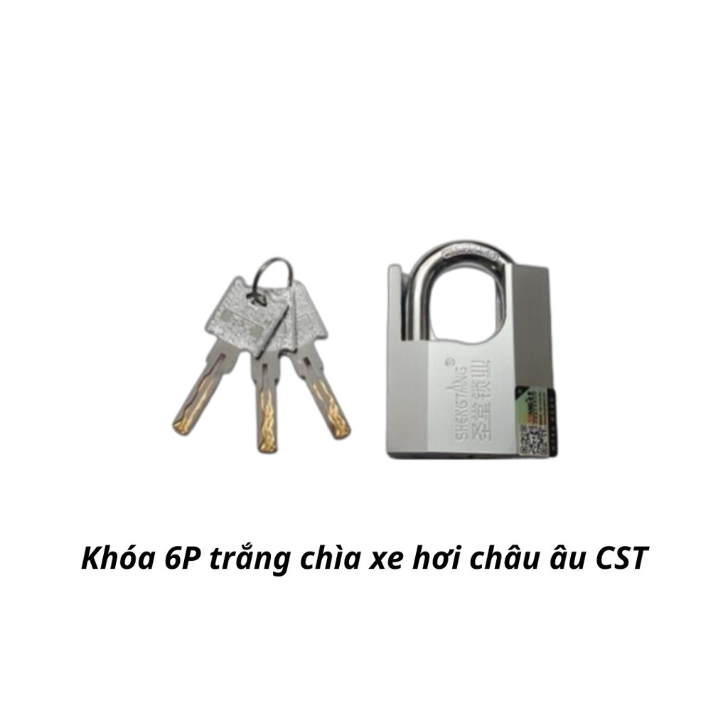 Khóa 6P trắng chìa xe hơi châu âu CST