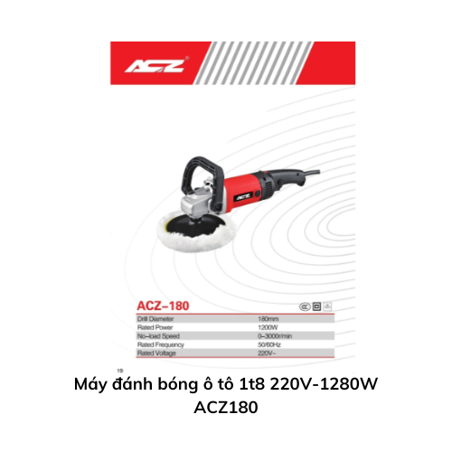 Máy đánh bóng ô tô 1t8 220V-1280W ACZ180