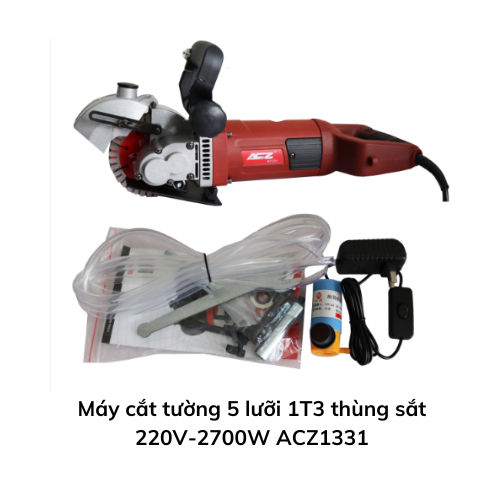 Máy cắt tường 5 lưỡi 1T3 thùng sắt 220V-2700W ACZ1331